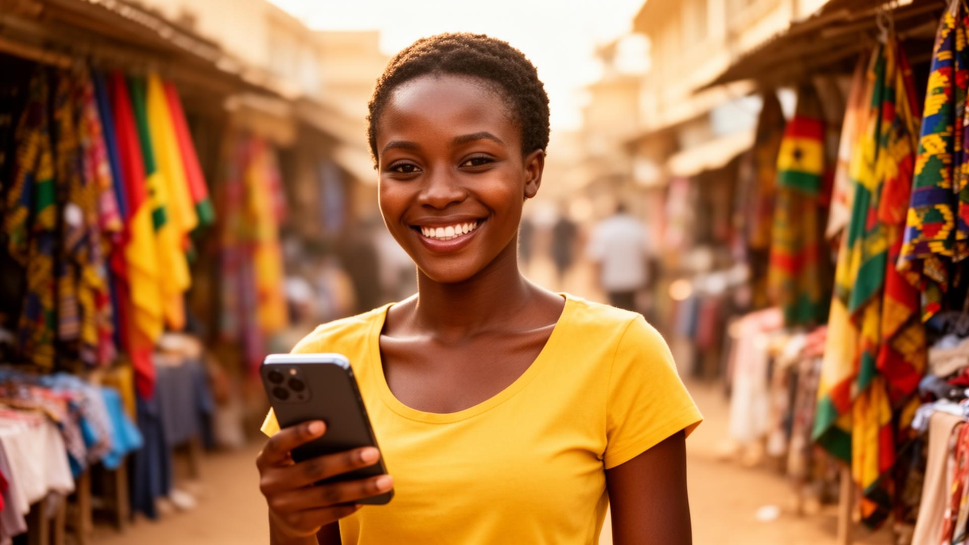 Ghanaian entrepreneur using WhatsApp on Chatlot